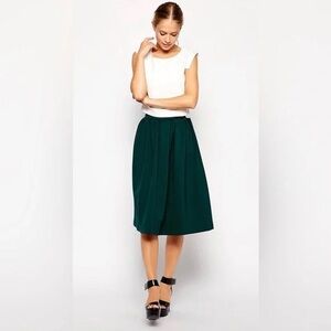 Pleated waist midi skirt